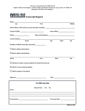 Transcript Request Form