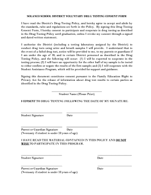 Solanco School District Drug Testing Consent Form