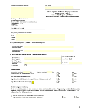 Mitteilung über die Beschäftigung werdender Mütter