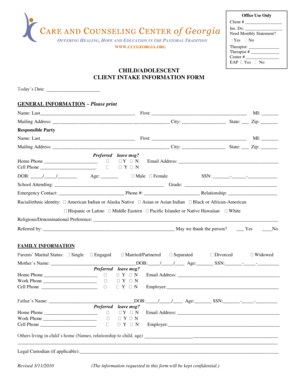 Client Intake Information Form