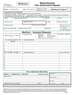 Medicaid Medical/Surgical Prior Authorization Request
