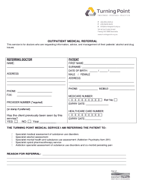 Outpatient Medical Referral Form