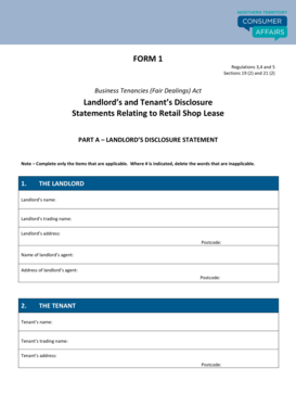 Landlord’s and Tenant’s Disclosure Statement