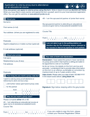 Proxy Vote Application Form