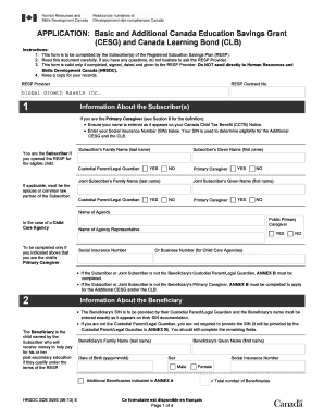 Canada Education Savings Grant Application