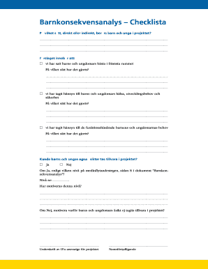 Child Impact Analysis Checklist