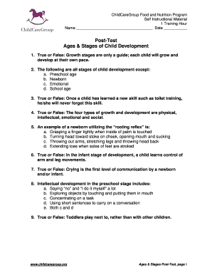 Child Development Post-Test