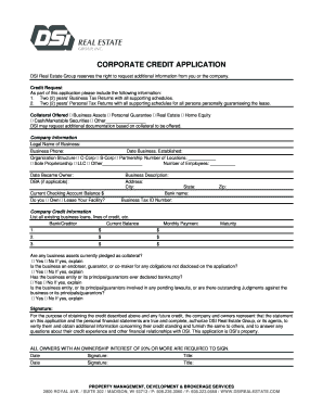 Corporate Credit Application