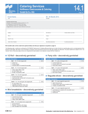 Hoffmann Catering Order Form