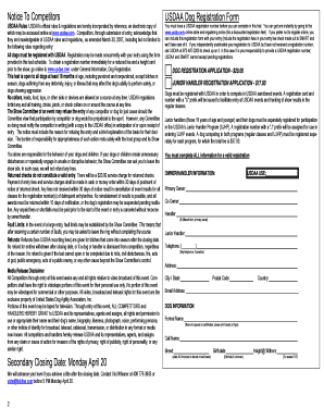 USDAA Dog Registration Form