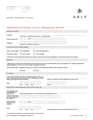 Application for Asset Management Services