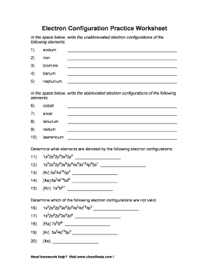 Electron Configuration Worksheet - Fill and Sign Printable Template Online