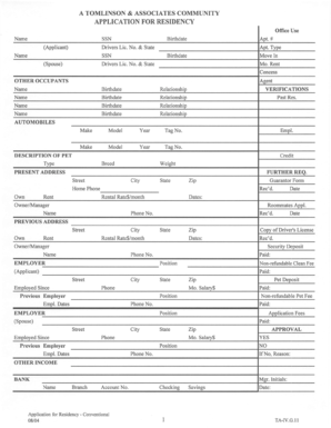 Community Application for Residency
