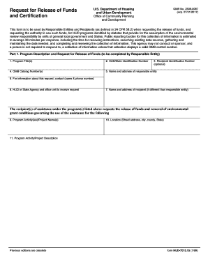 HUD Form 7015.15 Request for Release of Funds