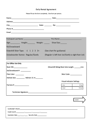 Daily Rental Agreement