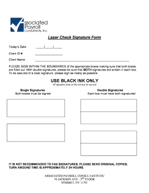 Laser Check Signature Form
