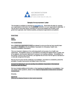 Sample Announcement Letter