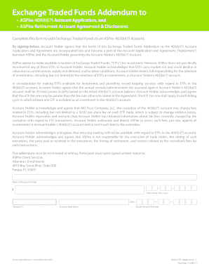 Exchange Traded Funds Addendum to 403(b)(7) Account