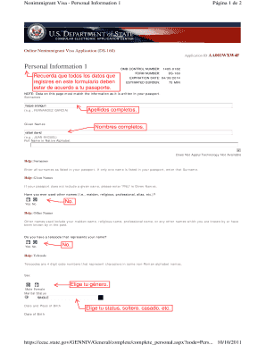 Solicitud de Visa de No Inmigrante en Línea (DS-160)