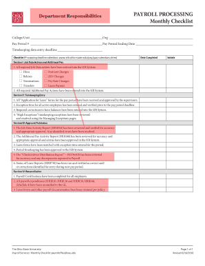 Payroll Processing Monthly Checklist