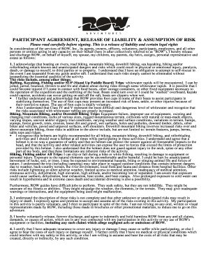 Participant Agreement Release of Liability