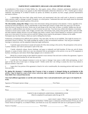 Horseback Riding Participant Agreement