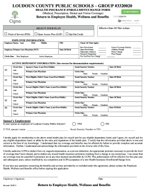 Loudoun County Public Schools Health Insurance Enrollment Form