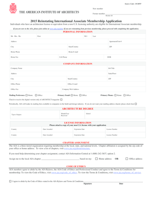 2015 Reinstating International Associate Membership Application