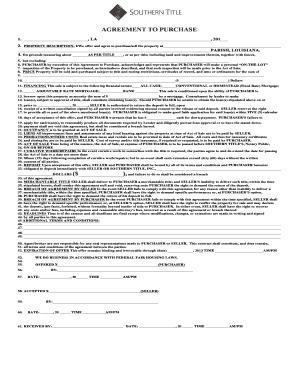 Louisiana Real Estate Purchase Agreement