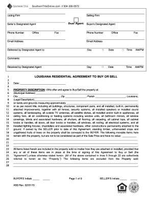 Louisiana Residential Agreement to Buy or Sell