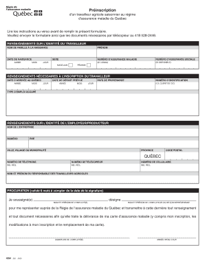 Préinscription d’un travailleur agricole saisonnier au régime d’assurance maladie du Québec