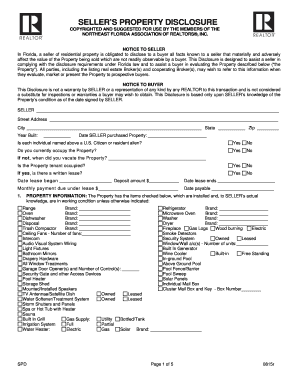 Florida Seller's Property Disclosure Form