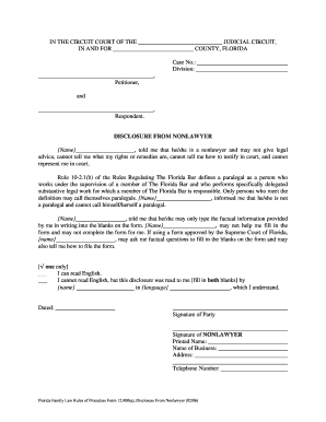 Florida Nonlawyer Disclosure Form