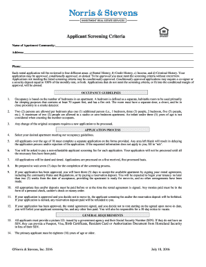 Apartment Rental Application Form