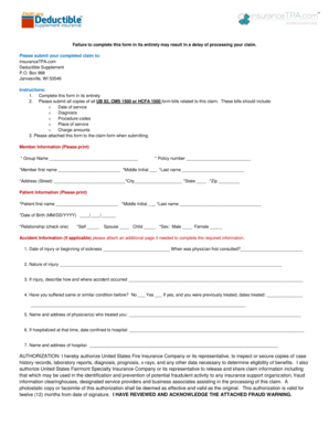 Deductible Supplement Form