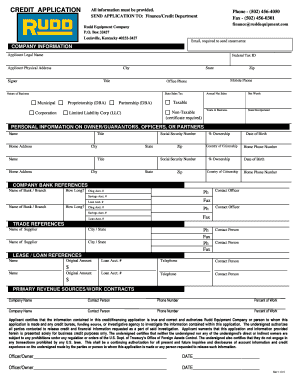 Credit Application Form