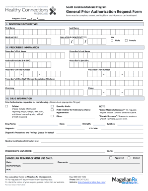 South Carolina Medicaid Prior Authorization Request Form