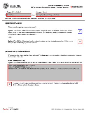 LEED-NC 2.2 Construction Activity Pollution Prevention Form