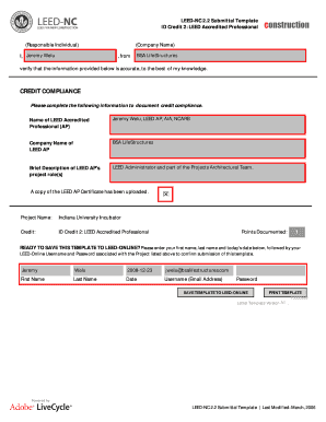 LEED Accredited Professional Compliance Form