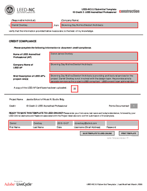 LEED-NC 2.2 Accredited Professional Submittal Form