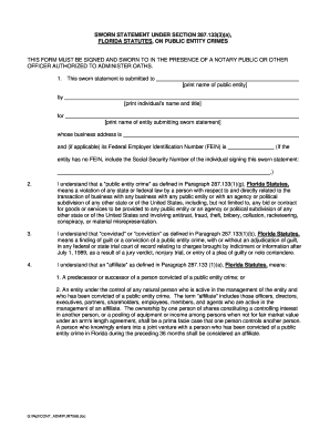 Sworn Statement on Public Entity Crimes