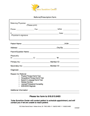 Referral Prescription Form