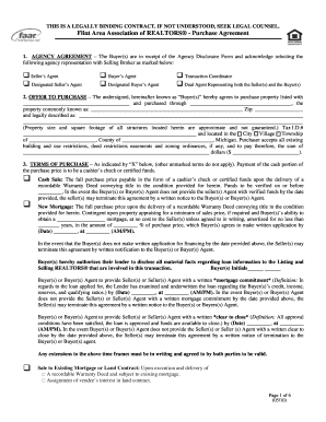 Flint Area Association of REALTORS Purchase Agreement