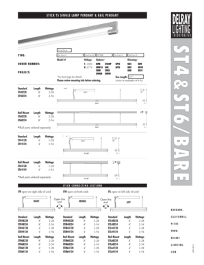 Stick Single Lamp Pendant & Rail Pendant Order Form
