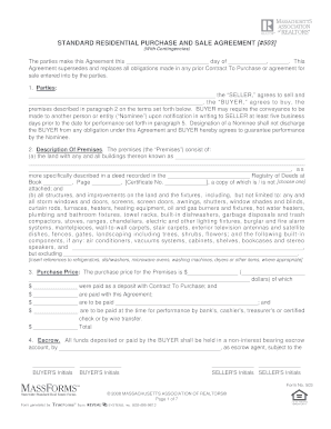 Standard Residential Purchase and Sale Agreement