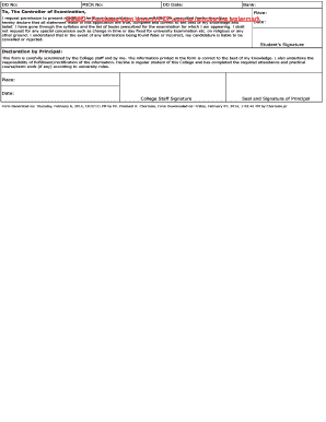 Solapur University Examination Application Form