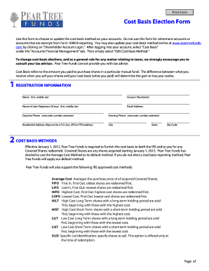 Cost Basis Election Form