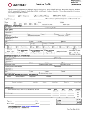 Employee Profile Form