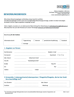 Bewerbungsbogen