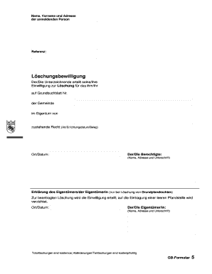 German Property Deletion Consent Form
